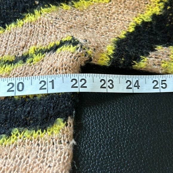 Le Superbe Electric Zebra Cardi Nude Chartreuse Black Wool Sz M - Picture 10 of 11